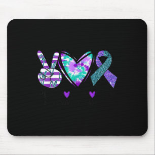 Peace Love Hope Suicide Prevention Awareness Tie-d Mouse Mat
