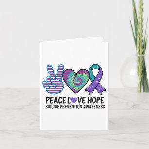Peace Love Hope Suicide Prevention Tie Dye Awarene Card