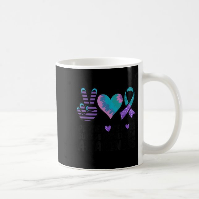 Peace Love Hope Suicide Prevention Tie Dye Awarene Coffee Mug (Right)