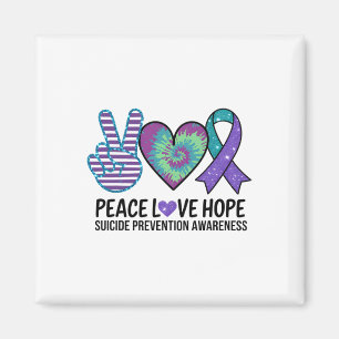 Peace Love Hope Suicide Prevention Tie Dye Awarene Magnet