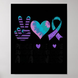 Peace Love Hope Suicide Prevention Tie Dye Awarene Poster