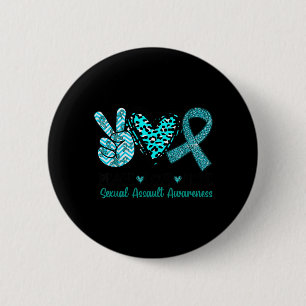 Peace Love Hope Ual Ault Awareness Ribbon Leopard 6 Cm Round Badge