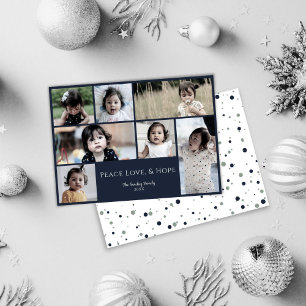 Peace Love Hope White Photo Holiday Card
