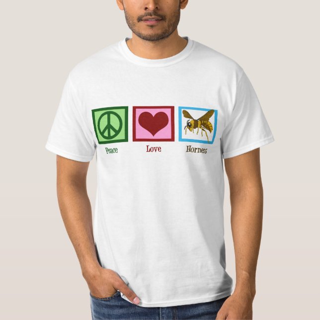 Peace Love Hornets T-Shirt (Front)