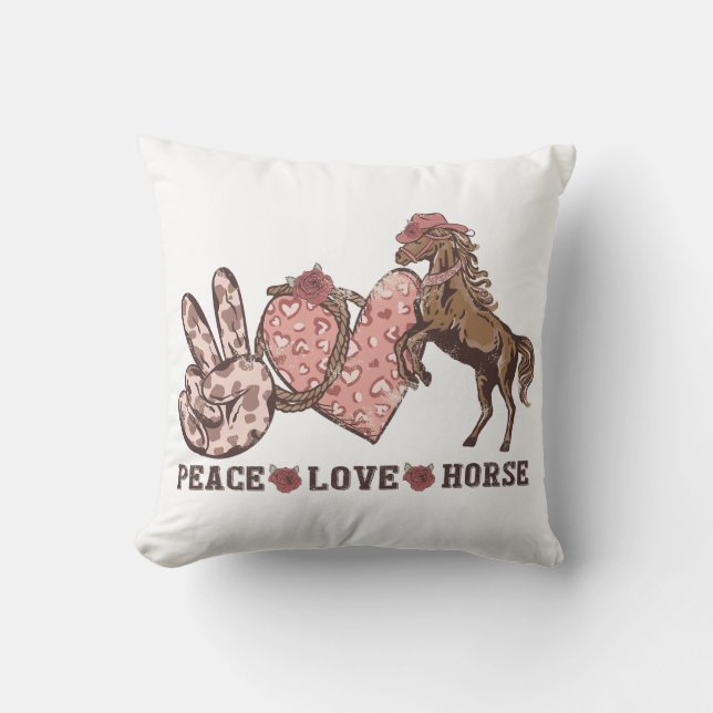 Peace Love Horse Cushion (Front)
