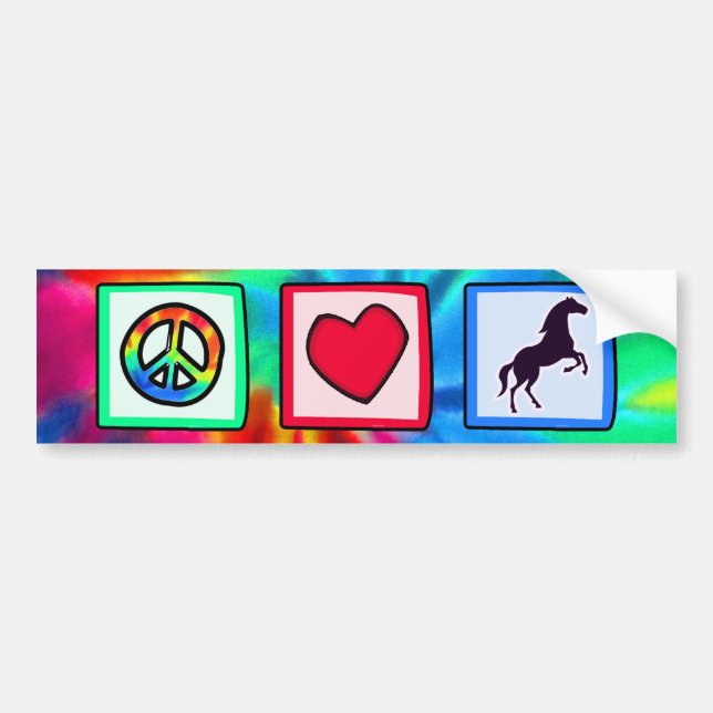 Peace, Love, Horses Bumper Sticker (Front)