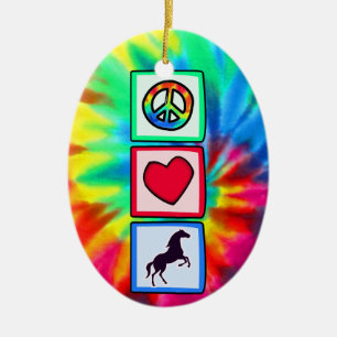 Peace, Love, Horses Ceramic Tree Decoration
