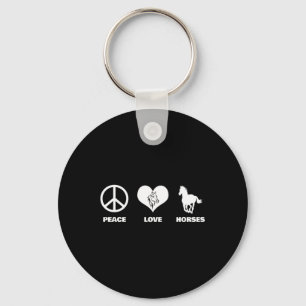 Peace Love Horses Equestrian Horseback Riding  Key Ring
