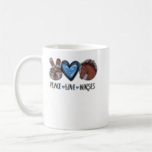 Peace Love Horses Funny Tee for Horse Lover T-Shir Coffee Mug