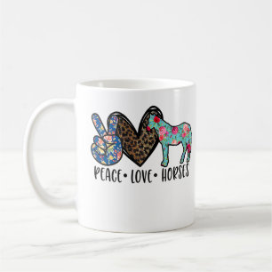Peace Love Horses Funny Tee for Horse Lover T-Shir Coffee Mug