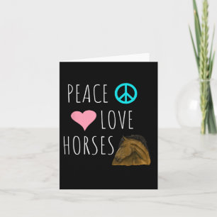 Peace Love Horses Horseback Riding Equestrian Card