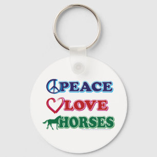 Peace-Love-Horses Key Ring
