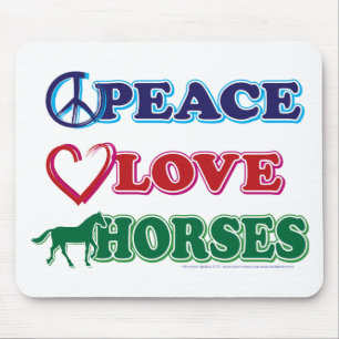 Peace-Love-Horses Mouse Mat