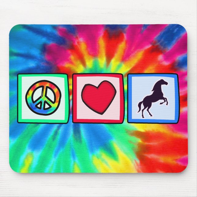 Peace, Love, Horses Mouse Mat (Front)