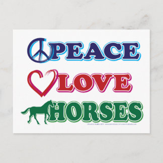 Peace-Love-Horses Postcard