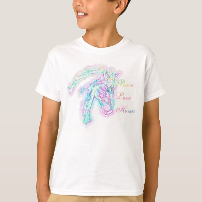Peace Love Horses T-Shirt (Front)
