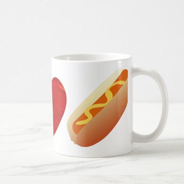 Peace Love Hotdog Coffee Mug (Right)