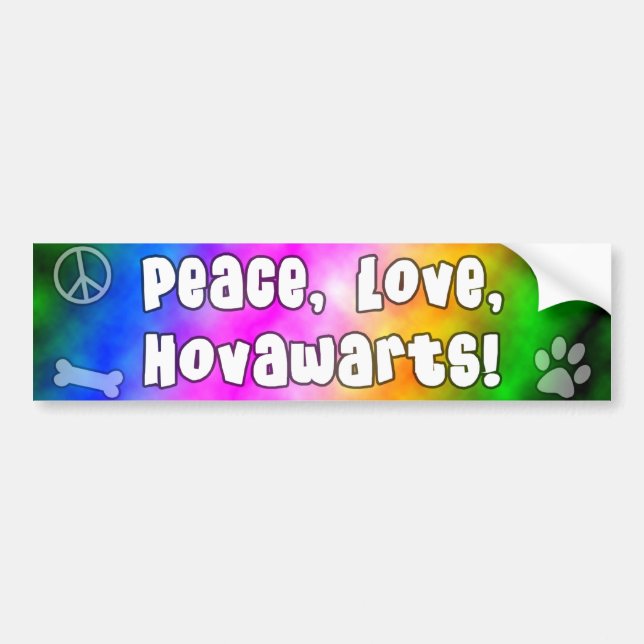 Peace Love Hovawarts Bumper Sticker (Front)