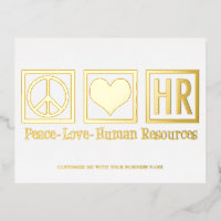 Peace Love HR Elegant Human Resources Custom Gold