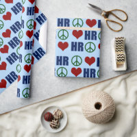 Peace Love HR Human Resources Blue