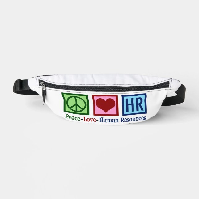 Peace Love HR Human Resources Bum Bags (Front)