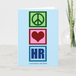 Peace Love HR Personalised Human Resources Blue Card