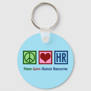 Peace Love Human Resources HR Key Ring
