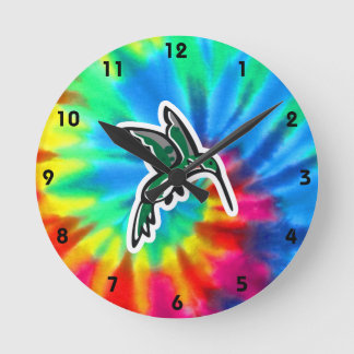 Peace, Love, Hummingbirds Round Clock