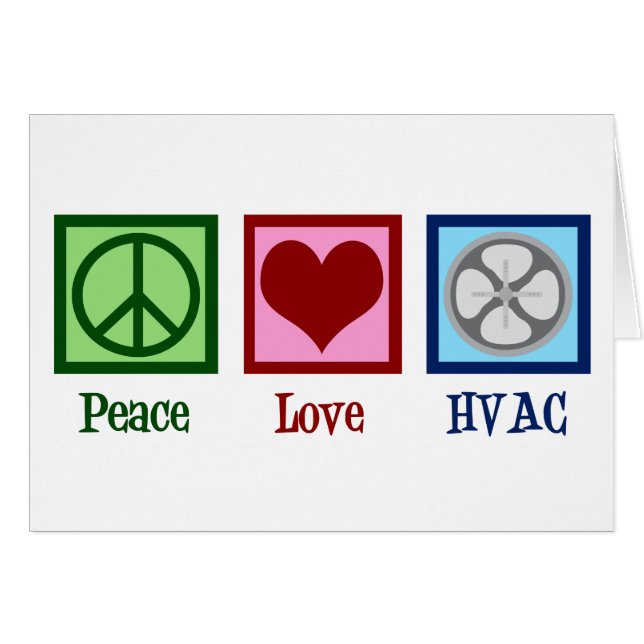 Peace Love HVAC Air Conditioning Company Card (Front Horizontal)