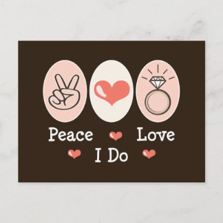 Peace Love I Do Wedding Postcard