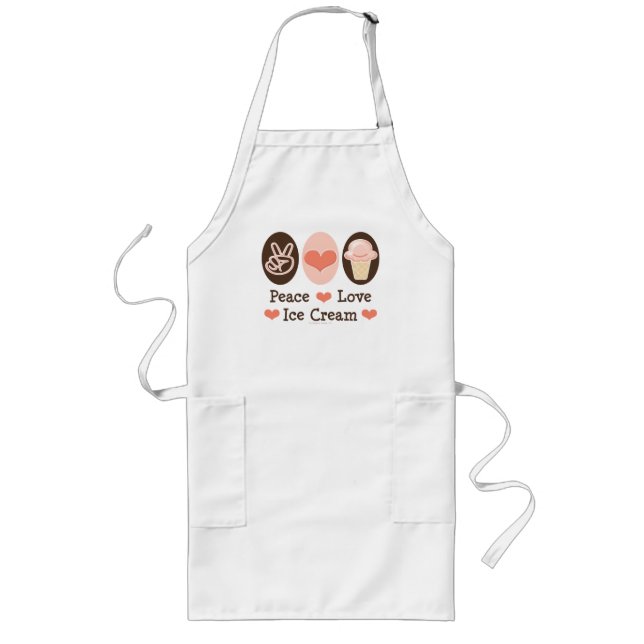 Peace Love Ice Cream Apron (Front)