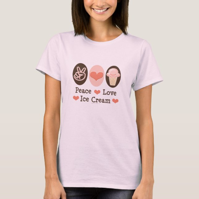 Peace Love Ice Cream Organic Tshirt (Front)
