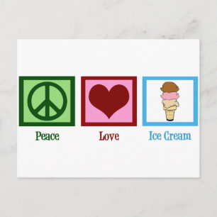 Peace Love Ice Cream Postcard