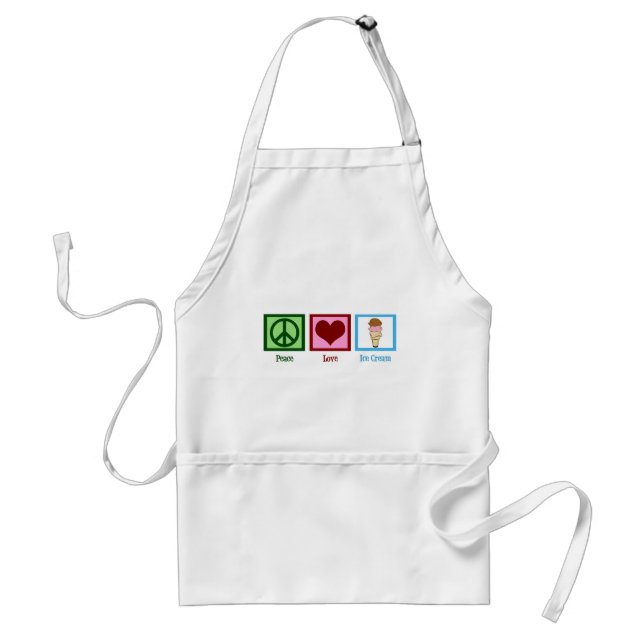 Peace Love Ice Cream Standard Apron (Front)