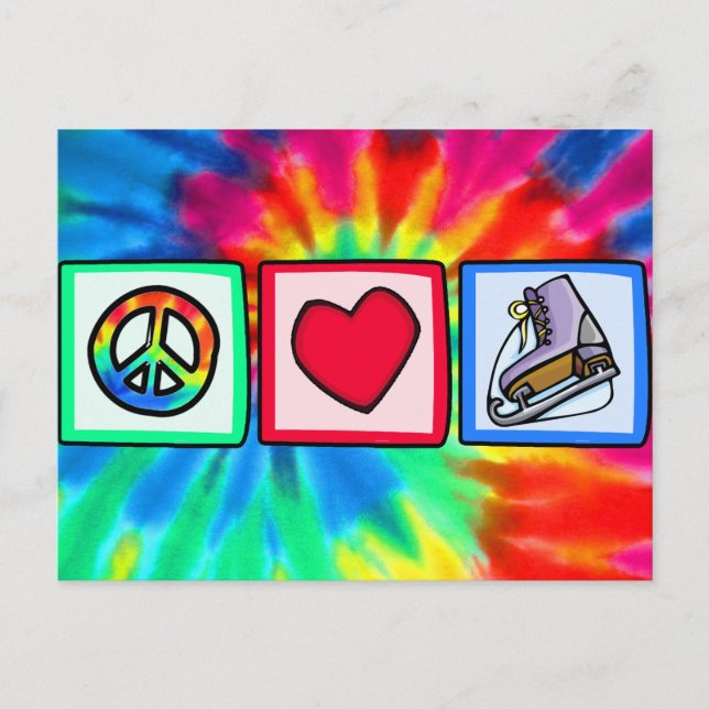 Peace, Love, Ice Skate Postcard (Front)