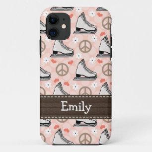 Peace Love Ice Skating iPhone 11 Case