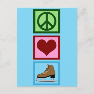 Peace Love Ice Skating Postcard