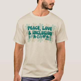 Peace Love & Inclusion Flower T-Shirt