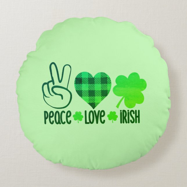 Peace Love Irish-66677 Round Cushion (Front)