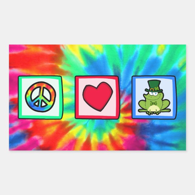 Peace, Love, Irish Frog Rectangular Sticker (Front)
