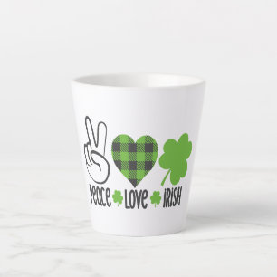 Peace Love Irish St. Patrick's Day Design-66677 Latte Mug