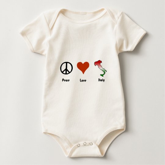 Peace, Love, Italy Baby Bodysuit