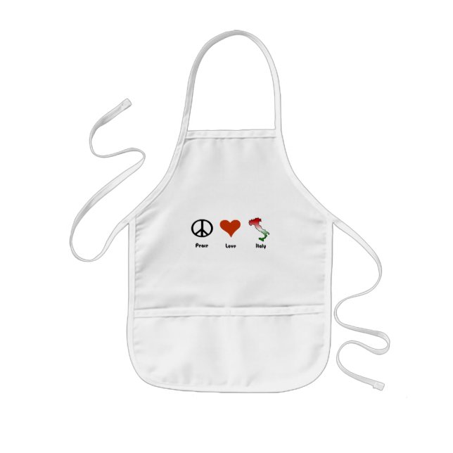 Peace, Love, Italy Kids Apron (Front)
