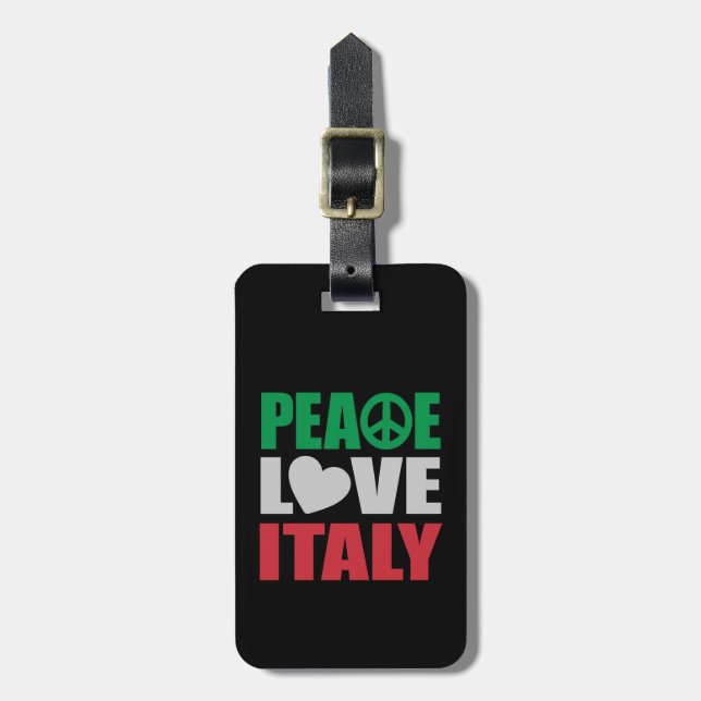 Peace Love Italy Luggage Tag (Front Vertical)