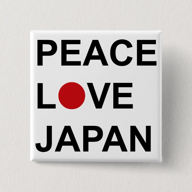 PEACE LOVE JAPAN 15 CM SQUARE BADGE (Front)