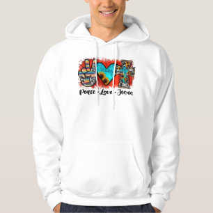 Peace Love Jesus Funny Christian, Love Like Jesus Hoodie