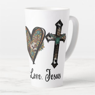Peace Love Jesus Latte Mug