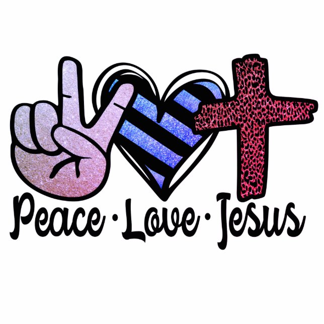 Peace Love Jesus magnet Photo Sculpture Magnet (Front)