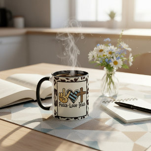 Peace love Jesus Mug
