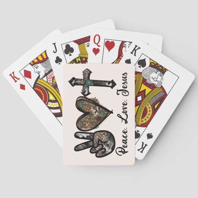 Peace - Love - Jesus  Playing Cards (Back)
